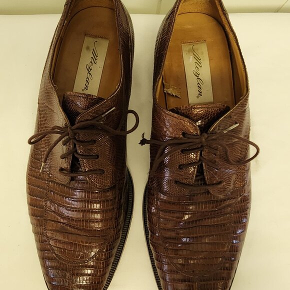 Mezlan lizard shoes 8.5 men\'s brown lace up oxfords